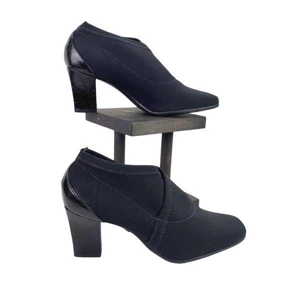 Donald J. Pliner Reya Neoprene Brazillian Crocodile Leather Booties Sz 6.5 - Picture 4 of 9